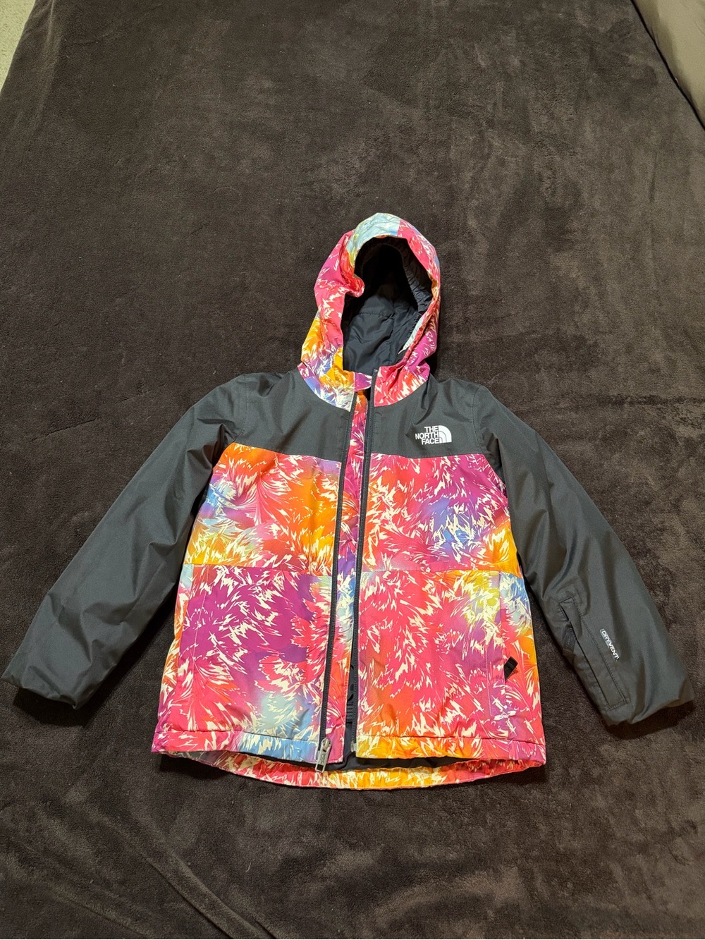 The North Face Kids' Multi-Color Insulated Hooded Ski Jacket - Pink/Black